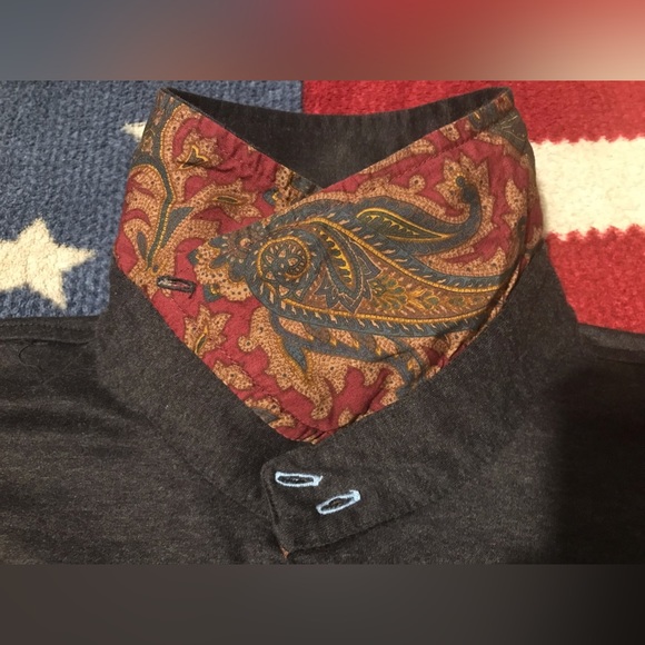 NWOT Vintage Tommy Hilfiger Paisley Mercerized Cotton Shirt L sportsman Luxury 1 - Picture 5 of 11